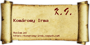 Komáromy Irma névjegykártya