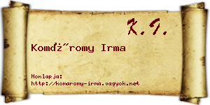 Komáromy Irma névjegykártya